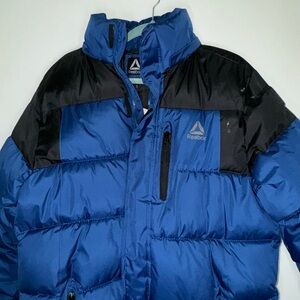 Reebok Men's Bubble Jacket – Black and Blue